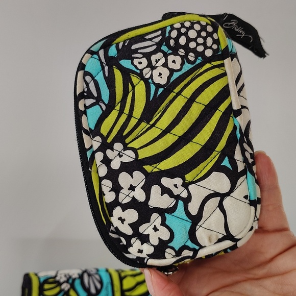 Vera Bradley Island Bloom Tote Small Pouch Retired Print Turquoise Green Set - Picture 9 of 11